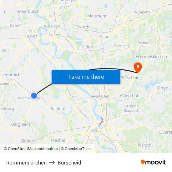 Rommerskirchen to Burscheid map