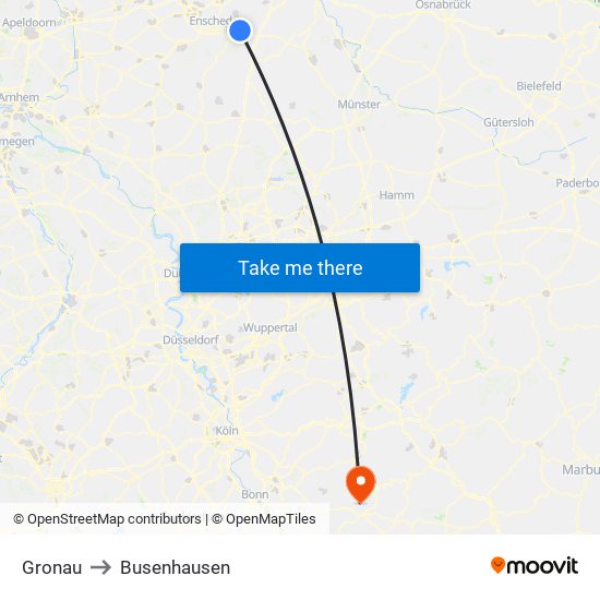 Gronau to Busenhausen map