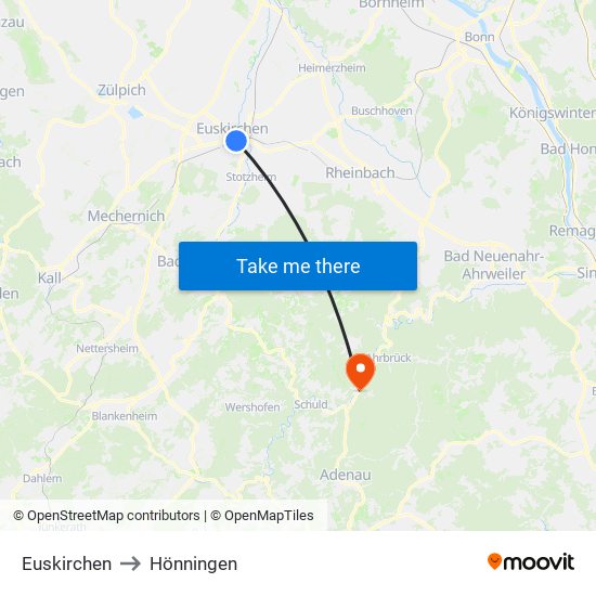 Euskirchen to Hönningen map