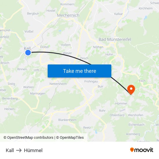 Kall to Hümmel map