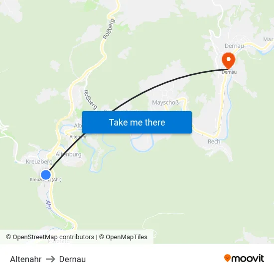 Altenahr to Dernau map