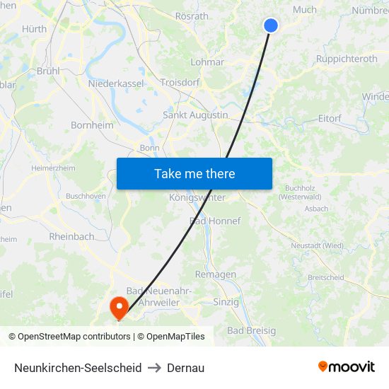 Neunkirchen-Seelscheid to Dernau map