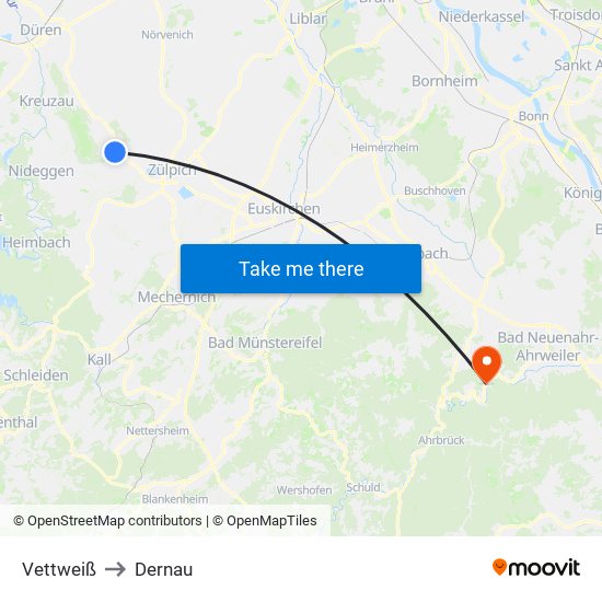Vettweiß to Dernau map