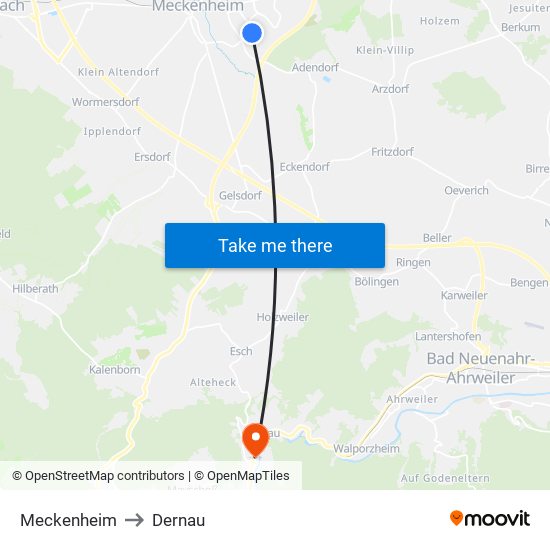 Meckenheim to Dernau map