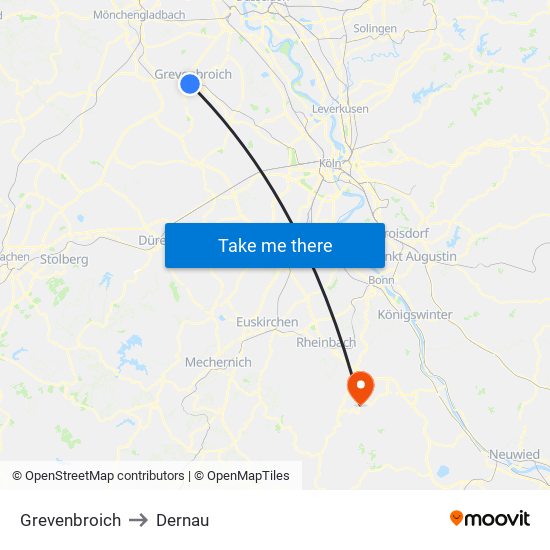 Grevenbroich to Dernau map