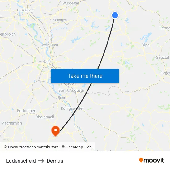 Lüdenscheid to Dernau map