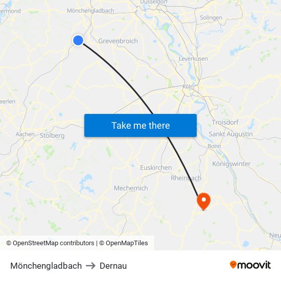 Mönchengladbach to Dernau map