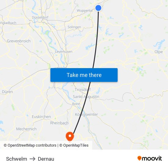 Schwelm to Dernau map