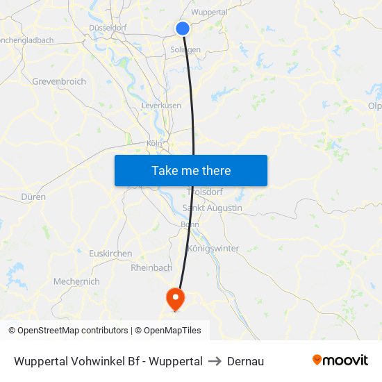 Wuppertal Vohwinkel Bf - Wuppertal to Dernau map