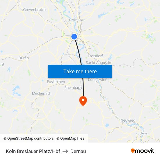 Köln Breslauer Platz/Hbf to Dernau map