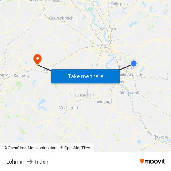 Lohmar to Inden map