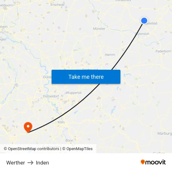 Werther to Inden map