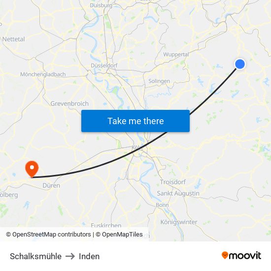 Schalksmühle to Inden map