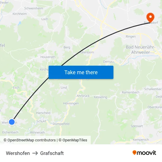 Wershofen to Grafschaft map