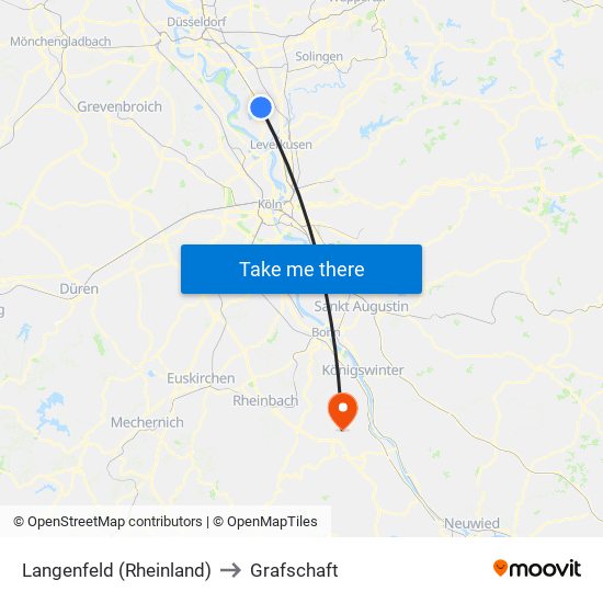 Langenfeld (Rheinland) to Grafschaft map