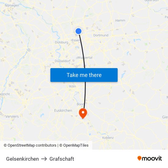 Gelsenkirchen to Grafschaft map