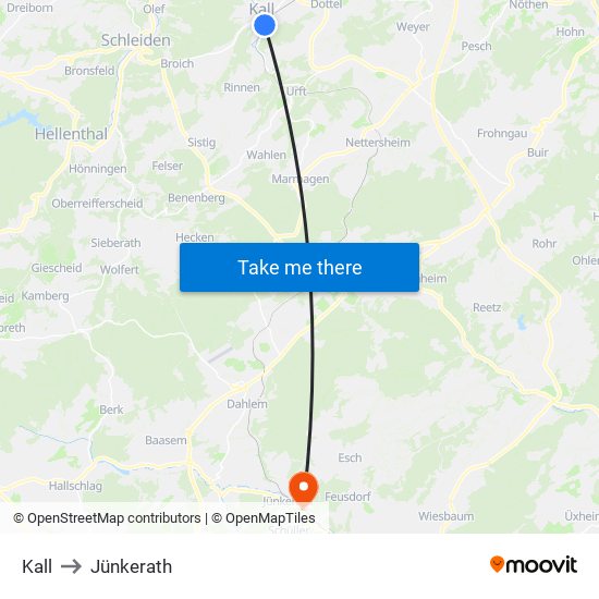 Kall to Jünkerath map