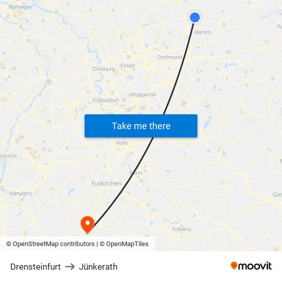 Drensteinfurt to Jünkerath map