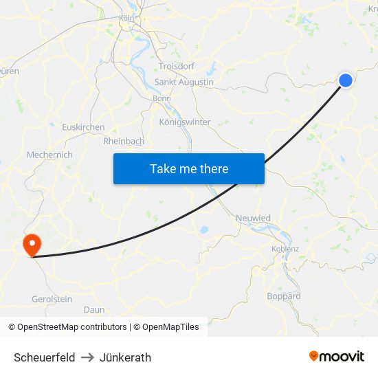 Scheuerfeld to Jünkerath map