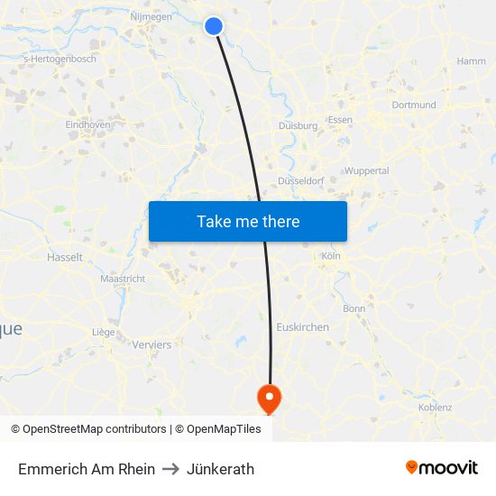 Emmerich Am Rhein to Jünkerath map