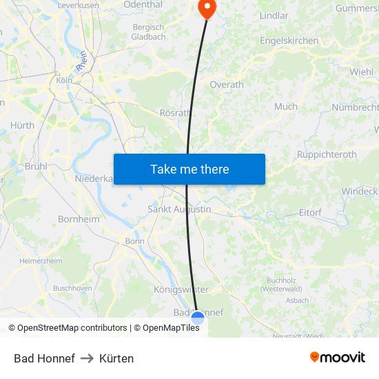 Bad Honnef to Kürten map