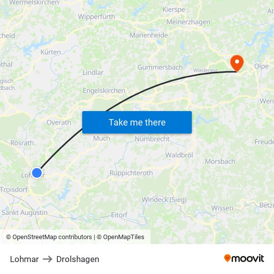 Lohmar to Drolshagen map