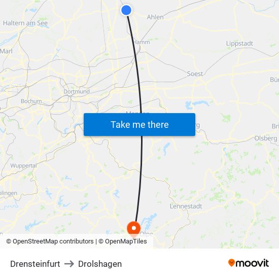 Drensteinfurt to Drolshagen map