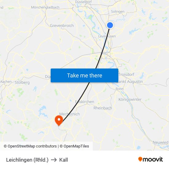 Leichlingen (Rhld.) to Kall map