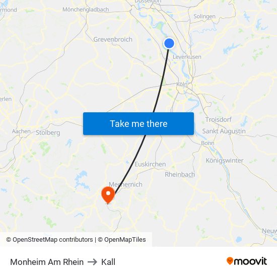 Monheim Am Rhein to Kall map