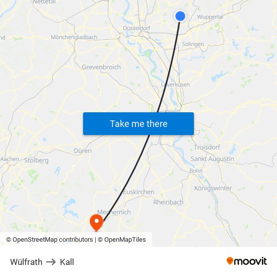 Wülfrath to Kall map