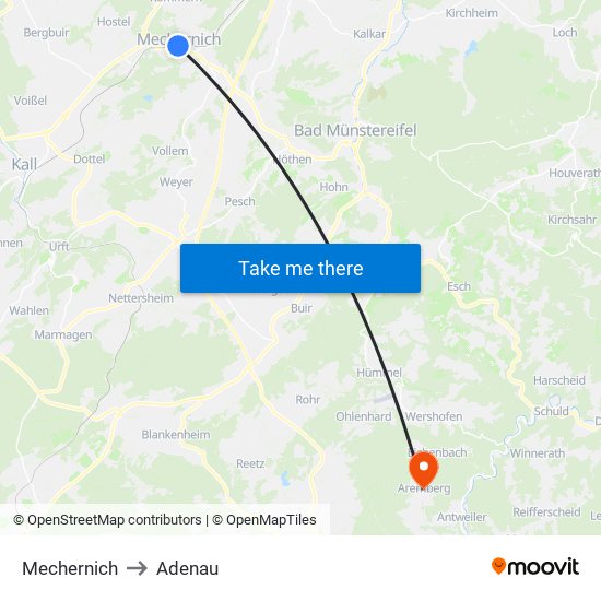 Mechernich to Adenau map