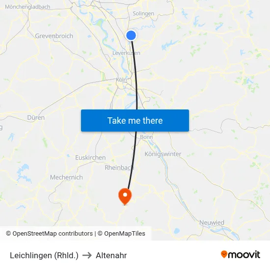 Leichlingen (Rhld.) to Altenahr map