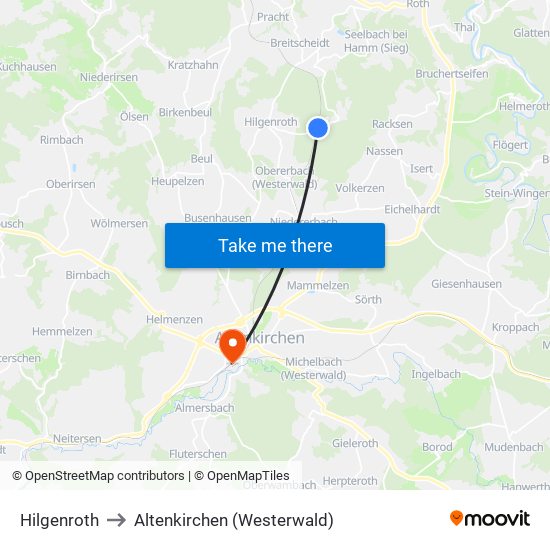 Hilgenroth to Altenkirchen (Westerwald) map