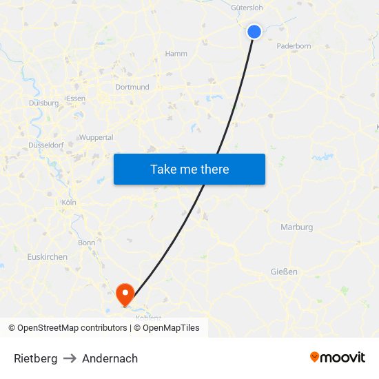 Rietberg to Andernach map