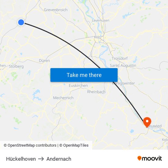 Hückelhoven to Andernach map