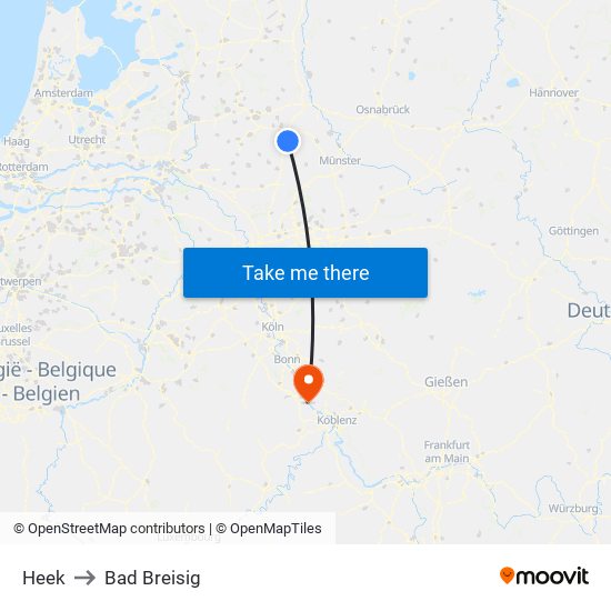 Heek to Bad Breisig map