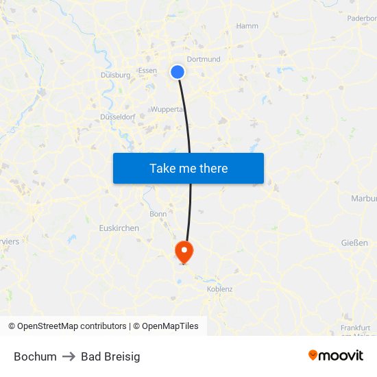 Bochum to Bad Breisig map