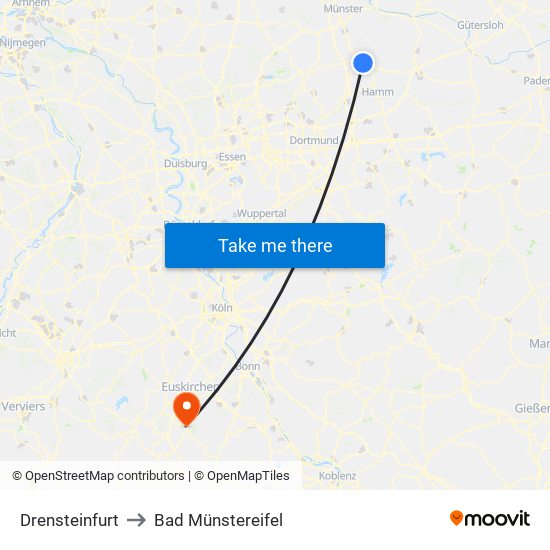 Drensteinfurt to Bad Münstereifel map