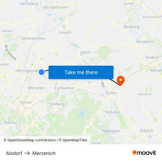Alsdorf to Merzenich map