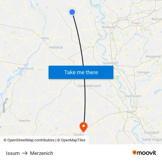 Issum to Merzenich map