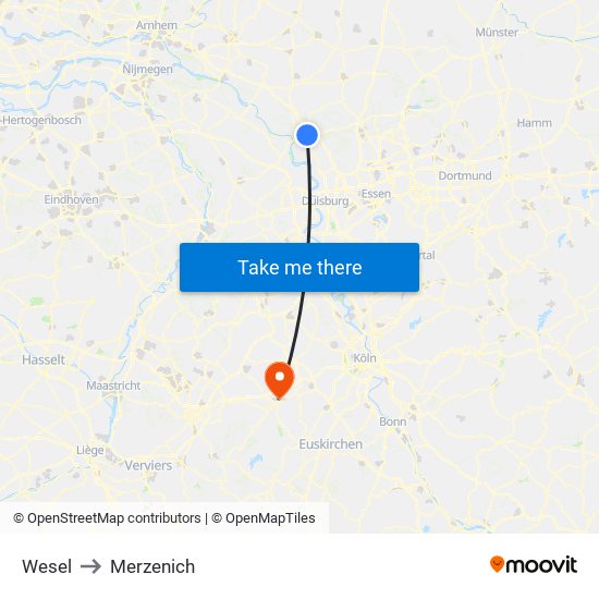 Wesel to Merzenich map