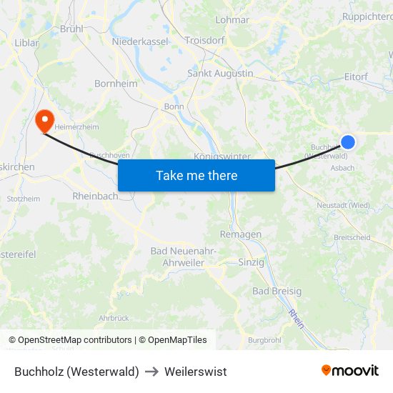Buchholz (Westerwald) to Weilerswist map