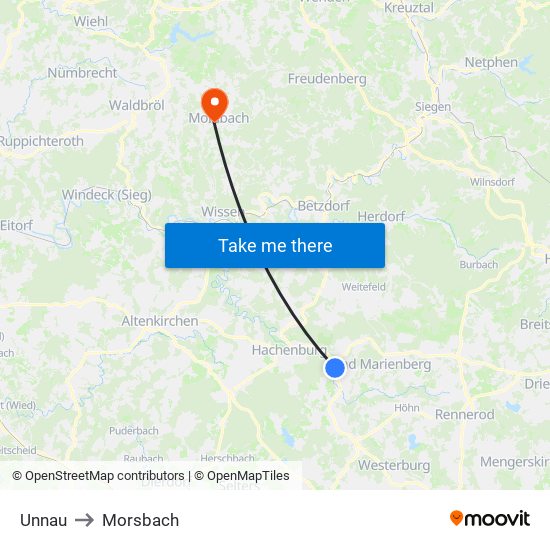 Unnau to Morsbach map