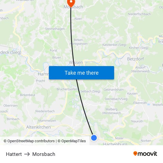 Hattert to Morsbach map