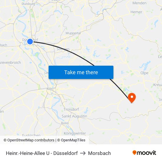 Heinr.-Heine-Allee U - Düsseldorf to Morsbach map