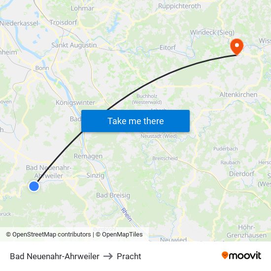 Bad Neuenahr-Ahrweiler to Pracht map