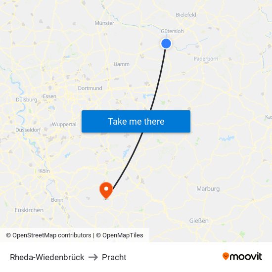 Rheda-Wiedenbrück to Pracht map