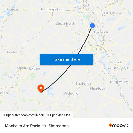 Monheim Am Rhein to Simmerath map