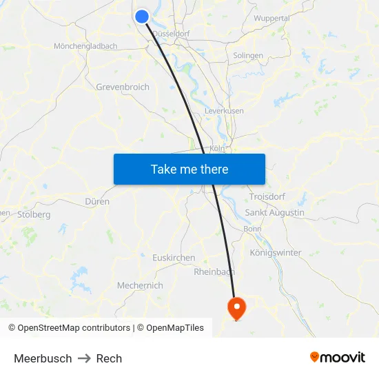 Meerbusch to Rech map