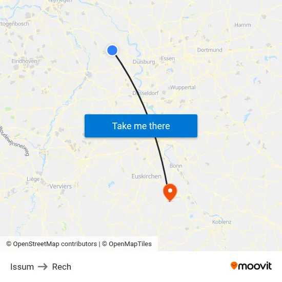Issum to Rech map